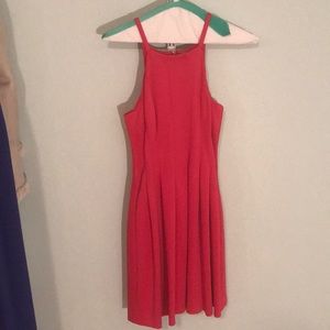 Pink skater dress with racerback neckline